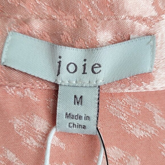 HP! NWT Joie Daran Sunset Blush Leopard Print Lustrous Satin Mini Shirt Dress - Picture 15 of 16